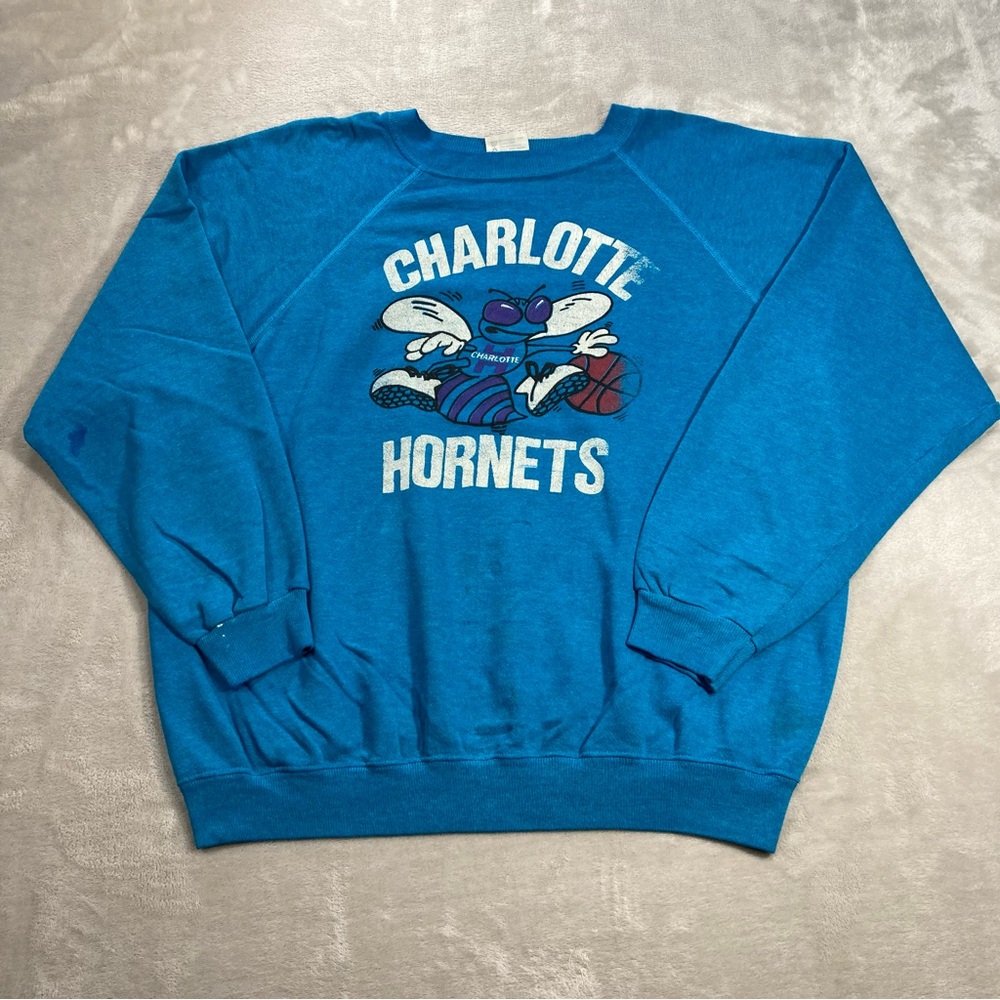 Vintage Charlotte Hornets Sweatshirt Crewneck Men's Sz XL USA Made Hanes